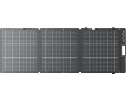 EcoFlow bärbar solpanel bestående av tre vikbara delar för mobil strömförsörjning.