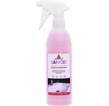 Norenco Sanicid rengörings- och desinfektionsspray i sprayflaska för badrum och sanitet.