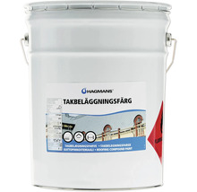 Hagmans takbeläggningsfärg i en vit metallhink.