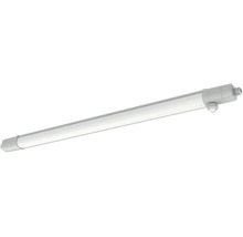LED-våtrumsarmatur i smal design med grå ändstycken.