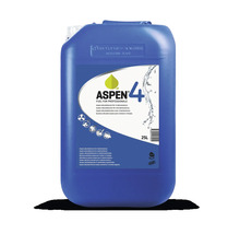 Blå 25 liters dunk med Aspen 4 alkylatbensin för fyrtaktsmotorer.