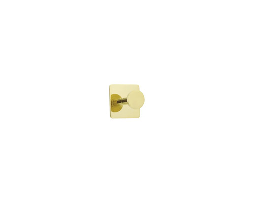 Handdukskrok i metall i guld med kvadratisk fästplatta och rund krok.