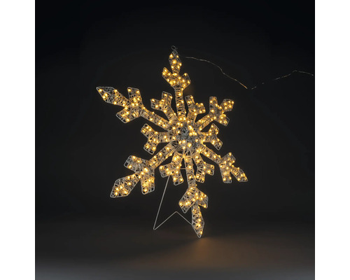 Ljusstark LED-snöflinga av trådnät för juldekoration.