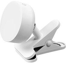 LED-klämlampa med runt huvud och justerbar led.