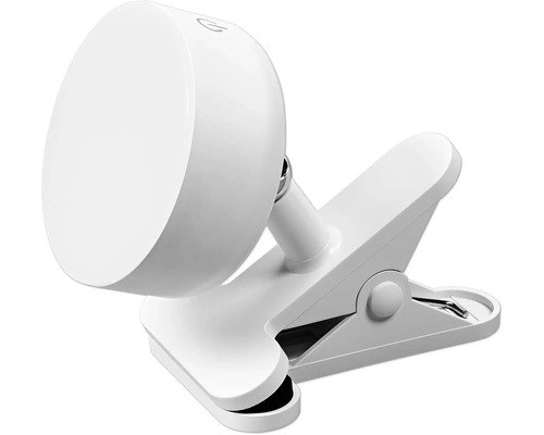 LED-klämlampa med runt huvud och justerbar led.
