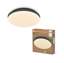 Rund LED-taklampa Osram Essential Orbis, diameter 290 millimeter, varmvitt ljus, skyddsklass IP44 med produktförpackning.