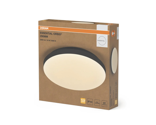OSRAM LED-taklampa Essential Orbis, 290 millimeter, 2000 lumen, 18 watt, varmt ljus, IP44-skydd, 3 års garanti.