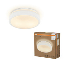 Osram Essential Orbis E27 taklampa med 220 millimeters diameter och förpackning.