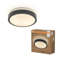 Rund taklampa Osram Essential Orbis med E27-sockel och diameter på tvåhundratjugo millimeter inklusive produktförpackning.