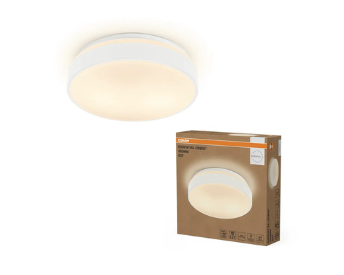 Osram Essential Orbis taklampa rund, E27-sockel, 385 millimeter i diameter med produktförpackning.