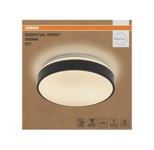 Taklampa OSRAM Essential Orbis, diameter 385 millimeter, E27-sockel, rund form, svart kant.