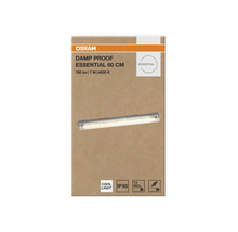Förpackning för Osram Damp Proof Essential 60 centimeter våtrumsarmatur, 780 lumen, 7 watt, 4000 kelvin, kapslingsklass IP 65.