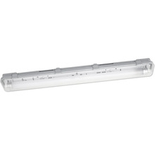 Fuktsäker armatur med plaststomme och transparent kupa för ett LED-lysrör