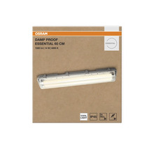 Fuktsäker armatur Osram Damp Proof Essential 60 centimeter, 1560 lumen, 14 watt, 4000 kelvin, kapslingsklass IP 65, inklusive två ljuskällor.