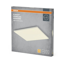 Osram Planon Frameless LED-panel, 600 gånger 600 millimeter, 4400 lumen, 40 watt, 3000 kelvin, varmvitt ljus, för inomhusbruk.