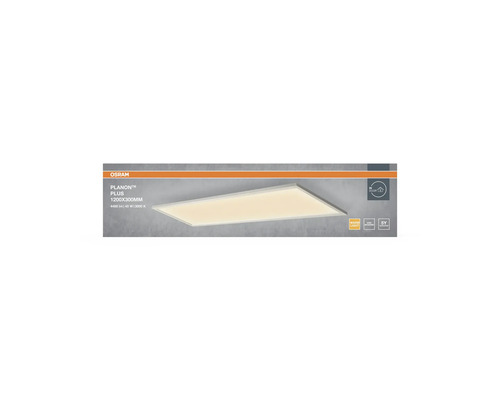 OSRAM LED-panel Planon Plus, 1200 gånger 300 millimeter, 4400 lumen, 40 watt, varmvitt ljus, enkel montering, 5 års garanti.