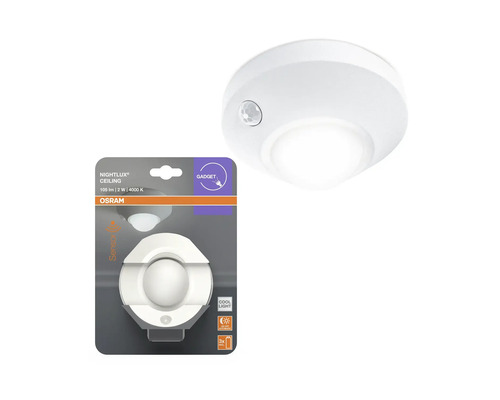 Osram LED-taklampa Nightlux Ceiling med rörelsesensor, batteridriven, 2 Watt, 105 lumen, 4000 Kelvin.