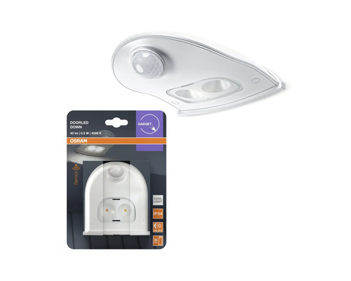 OSRAM LED-dörrbelysning DOORLED DOWN med rörelsesensor, 40 lumen, 0,5 watt, 4000 kelvin, kapslingsklass IP 54.