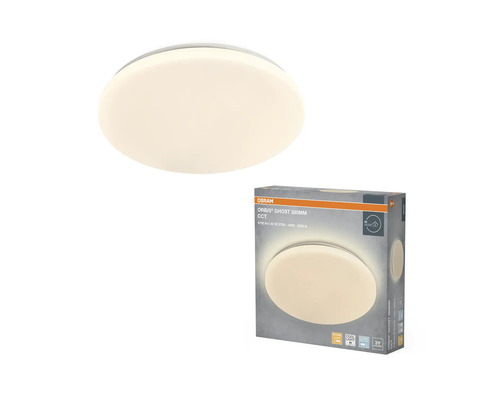 Rund Osram LED-taklampa Orbis Ghost CCT med förpackning, diameter 380 millimeter, justerbar från varmvitt till dagsljusvitt.