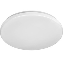 Rund platt taklampa i plast, vit.