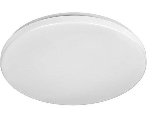 Rund platt taklampa i plast, vit.