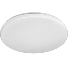 Rund vit taklampa med stilren design.