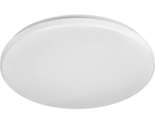 Rund vit taklampa med stilren design.