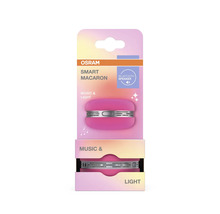Osram Logo, rosa Smart Macaron Bluetooth-högtalare med musik- och ljusfunktion.