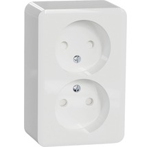 Vägguttag SCHNEIDER ELECTRIC Exxact utanpåliggande 2-vägs vit, 1820301