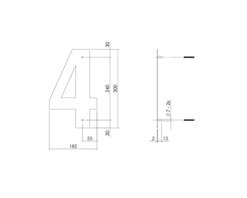 Teknisk ritning av husnummer 4 med dimensioner
