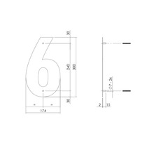 Hussiffra INTERSTEEL 6 30cm rostfritt matt