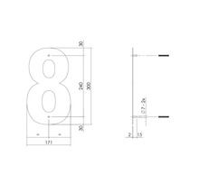 Hussiffra INTERSTEEL 8 30cm rostfritt matt