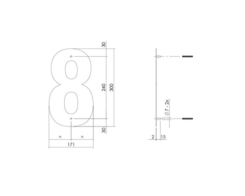 Teknisk ritning husnummer 8 med mått