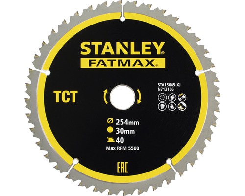 Sågklinga STANLEY FATMAX cirkelsåg STA15645 254x30mm 40 tänder