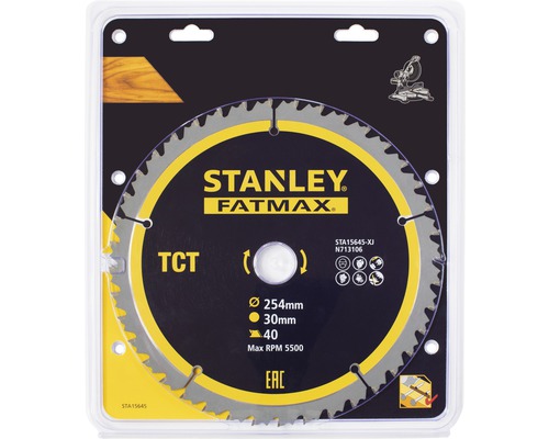 Stanley Fatmax cirkelsågblad, 254 millimeter diameter, 40 tänder