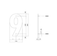 Hussiffra INTERSTEEL 9 30cm rostfritt svart
