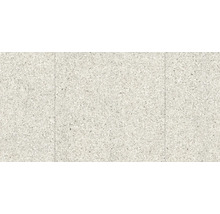 Golvplattor i granitkeramik med terrazzo-look och fin kornighet.