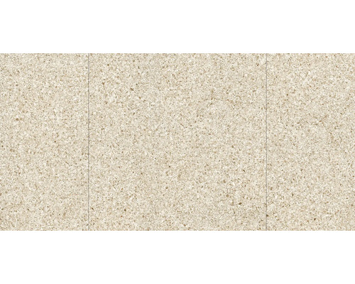 Golvplattor i granitkeramik med terrazzo-look och fin stenstruktur i beige.