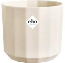 elho blomkruka i plast med fasetterad yta i beige.