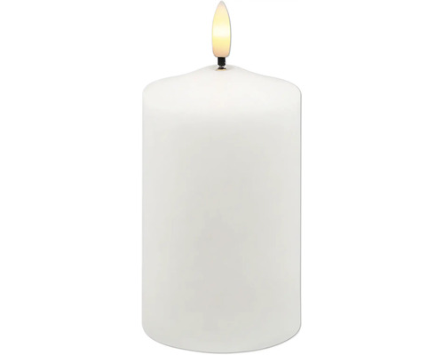 Vitt LED-blockljus med realistisk LED-låga.