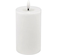 Vitt LED-blockljus med flamsformad lampa.