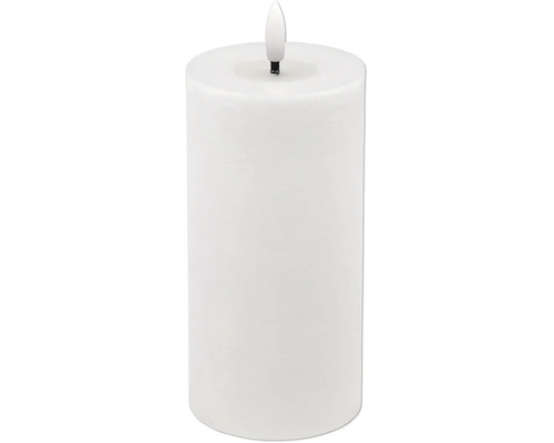 Vitt LED-blockljus av vax med flamformad LED-spets.