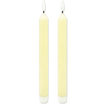 Två LED-stavljus av äkta vax för stämningsfull belysning.
