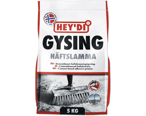 Hey'di Gysing häftslamma, cementbaserad vidhäftningsprimer för betongytor, 5 kilogram.