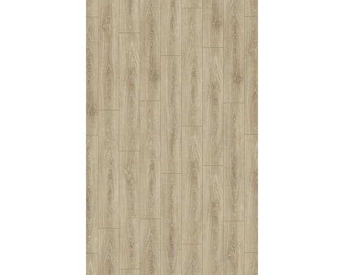 Laminatgolv med träutseende och naturlig ådring i plankformat.
