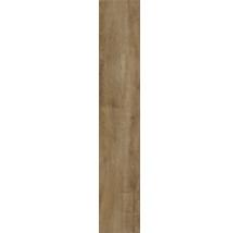 Laminatgolv med ekutseende och kännbar trästruktur.