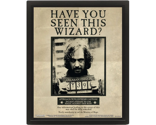 Harry Potter poster Sirius Black Have You Seen This Wizard i svart ram