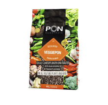 PON SUBSTRATE Logo på specialsubstrat VEGGIEPON 6 liter för grönsaker och örter, gödslat i 6 månader, veganskt och torvfritt.