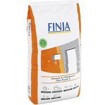 Finja Logo på 25 kilogram säck Fiberputs A fiberförstärkt puts för inne och ute, över och under marknivå, sprutbar, med vindkraft.