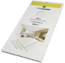 Fibrotech Fireguard akustikpaneler av polyester, 4 styck, mått 9 x 600 x 1200 millimeter, för ljudisolering inomhus.